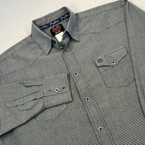 Wrangler George Strait Troubadour Western Snap Shirt Black White Geometric XL
